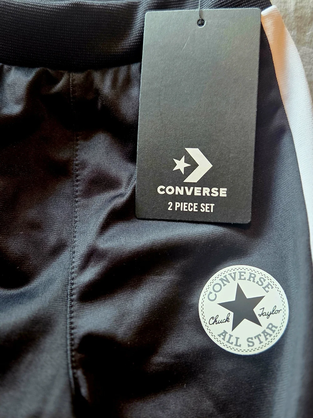 Converse Kids Colorblock Zip Jacket & Pants Set - Black, White, Gray